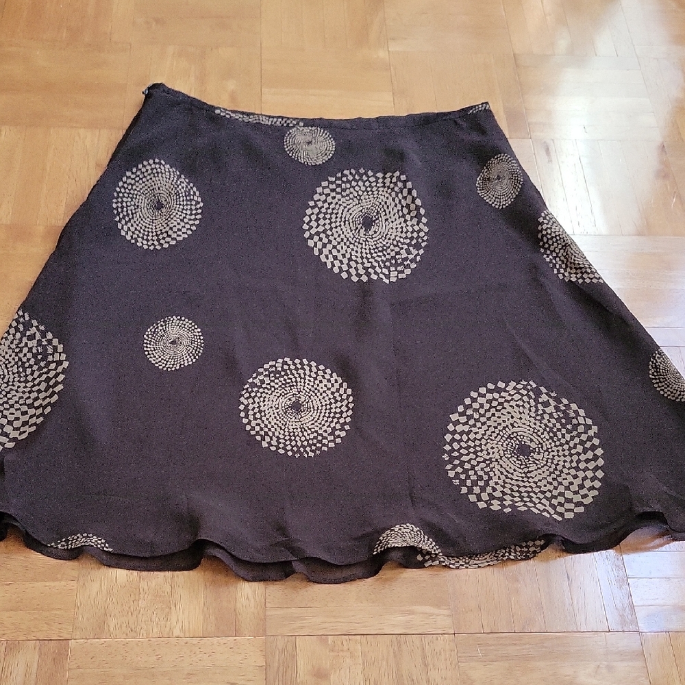 Ann Taylor Brown Patterned Skirt - Sz 10